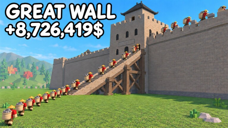 [🏯UPD4] Build the Great Wall! Roblox cover