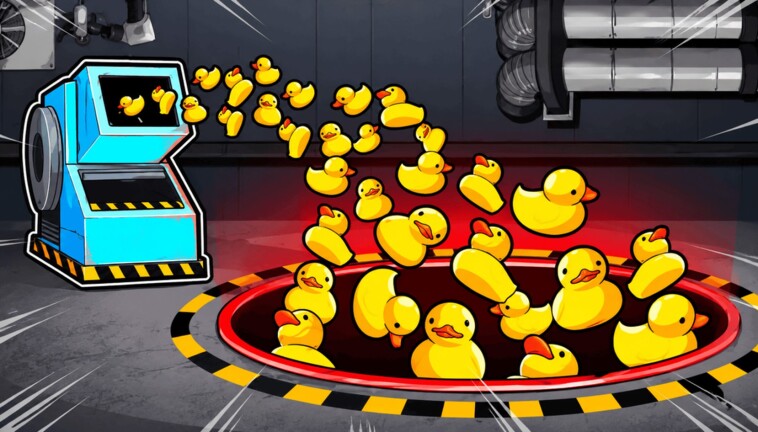 Fill a hole with a million ducks Roblox game thumbnail